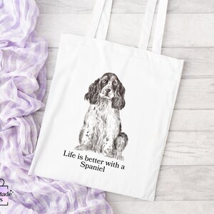 Personalized Spaniel Tote Bag: Gift for Dog Owner