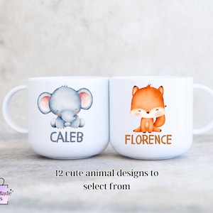 Animal Cup for Toddler | Unbreakable Mug | Child's 6oz Mug | Kid's Plastic Cup | Animal Gift for Toddler | Fox | Monkey | Deer | Sloth