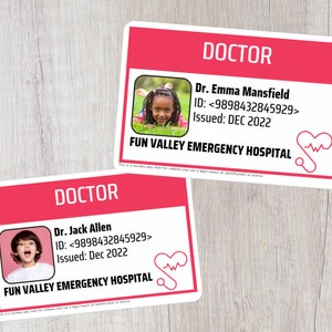 Personalised Child's Doctor ID Badge, Novelty Medical Work ID ...