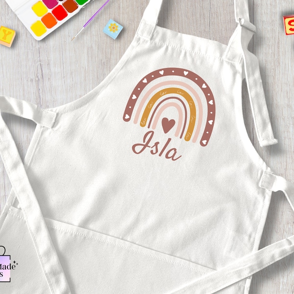 Rainbow Apron | Personalised | Child's Apron | Messy Crafts Apron | Baking Apron | Child Baking Gift | Child Art Gift | Unique Birthday Gift