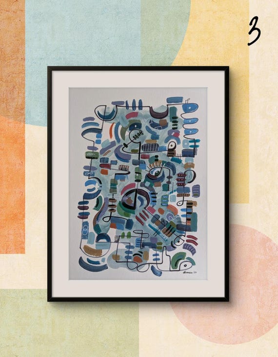 Trajectories of Forms – Set of 3 Original Abstract Painting