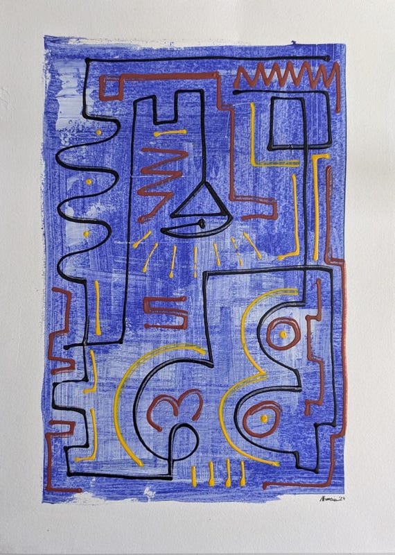 Blue Puzzle - Original Painting