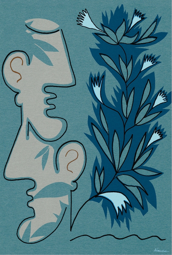 Faces and Plants - Limited Edition Art Print