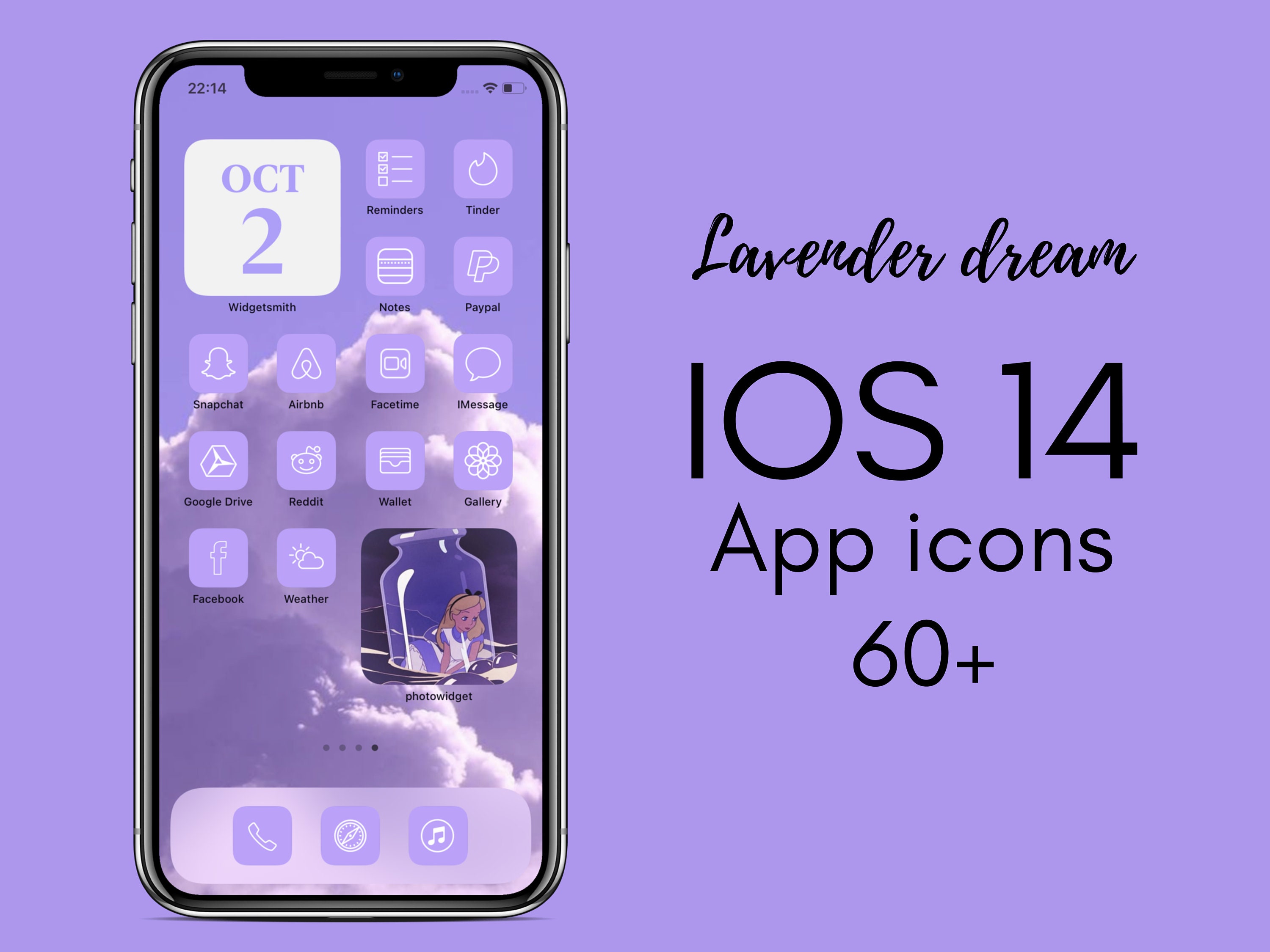 60 Lavender Purple Aesthetic App Icon Ios 14 App Icon Etsy