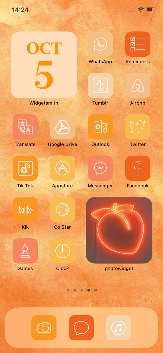 60 Peach orange tones app icons Aesthetic iOS 14 App Icons | Etsy