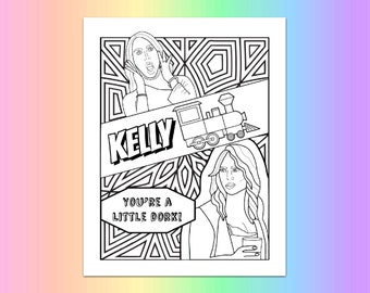 RHOC Printable Coloring Page | The Real Housewives of Orange County Kelly Dodd adult coloring book | digital download Bravo fan print