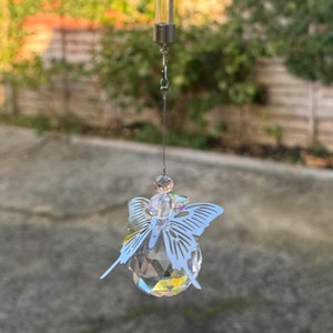 Crystal Butterfly Suncatcher kleine aandenken-urn, Sun Catcher crematie aandenken urn, Memorial Suncatcher.