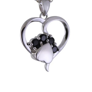 Sterling Silver Paw Print in my Heart Cremation Memorial Keepsake Urn Necklace, Bereavement Jewelry, Funeral Cremation Ash Pendant