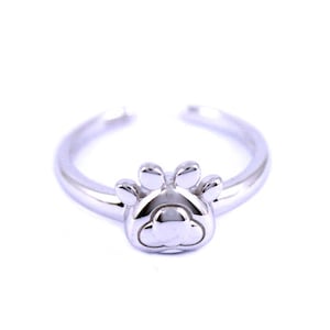 Sterling Silver Pet Paw Cremation Memorial Keepsake Urn Ring, Adjustable Ring, Bereavement Jewelry, Funeral Cremation Ash Ring