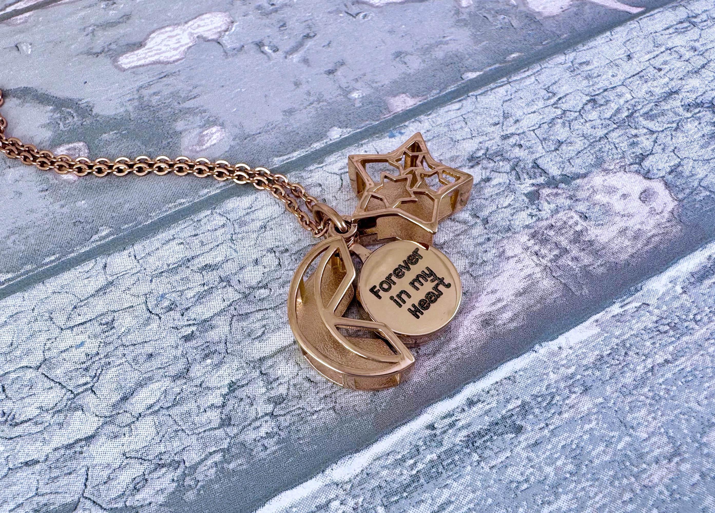 Collana urna impronta per ceneri gioielli cremazione cuore urne in acciaio inoss