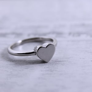 Silver Heart Cremation Memorial Keepsake Urn Stacking Ring, Bereavement Jewelry, Funeral Cremation Ash Ring