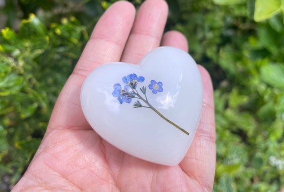 Small Forget Me Not Heart Pocket Urn Memorial Ashes Keepsake Mini