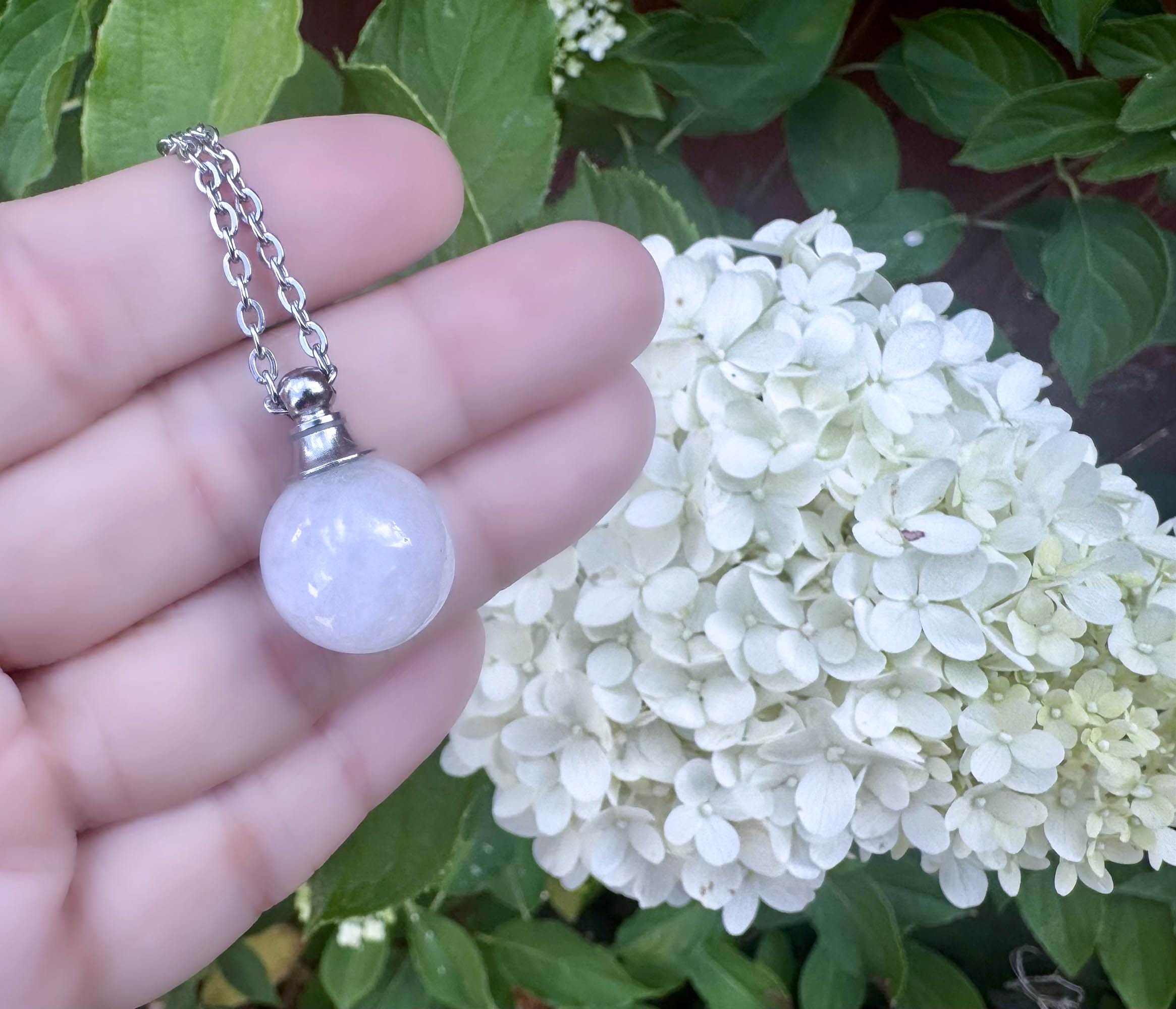 Natural Clear Quartz Crystal Ball Urn Necklace, Cremation Ashes ...