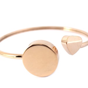 Rose Gold Secret Stash Cremation Memorial Urn Bangle Cuff, Engraved Urn Bracelet - Stainless Steel