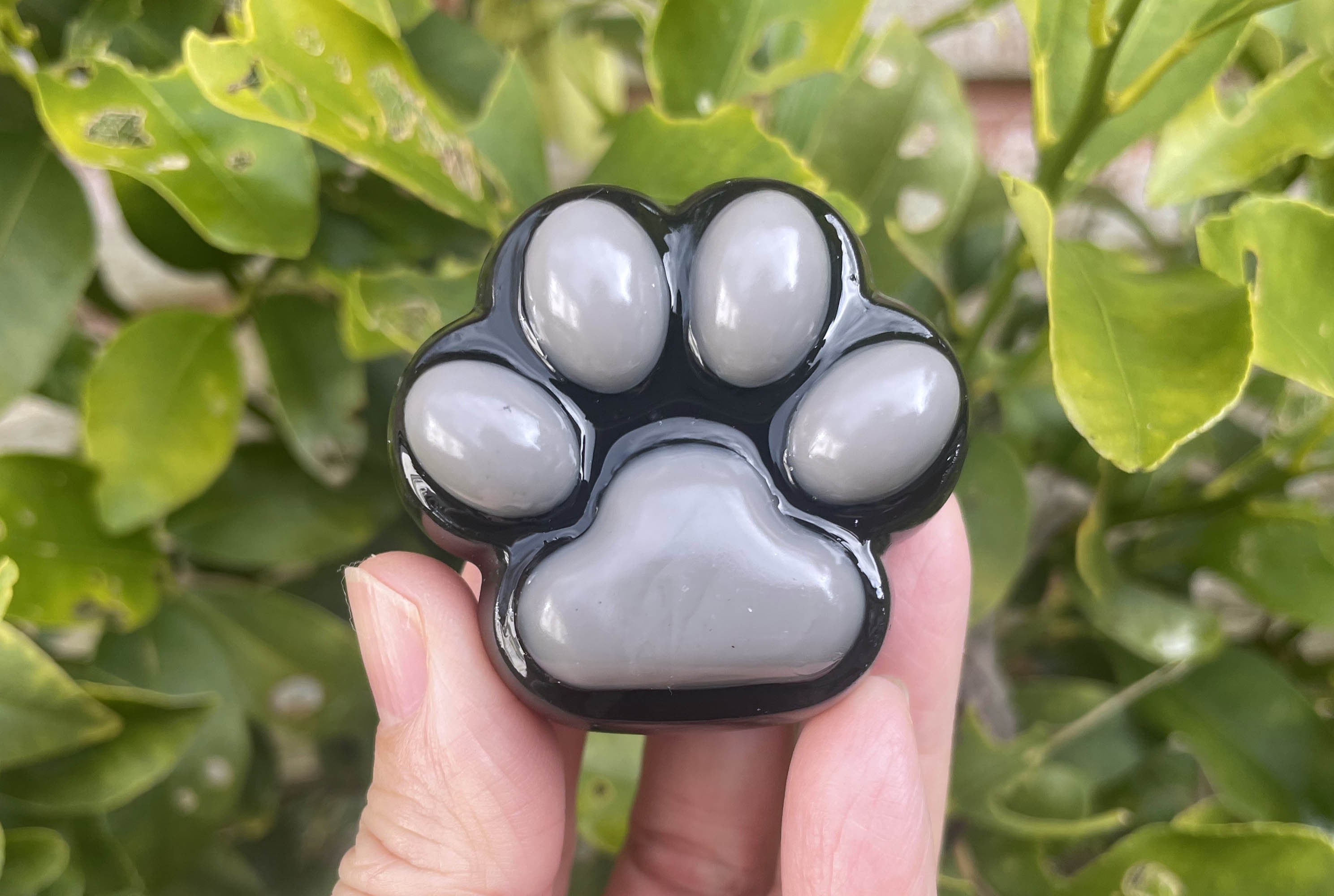 Small Paw Cremation Pocket Urn, Memorial Ashes Keepsake Mini Urn, Palm Stone, Love Token, Cuddle Stone
