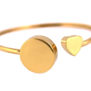 Gold Secret Stash Cremation Memorial Urn Bangle Cuff, Engraved Urn Bracelet - Stainless Steel