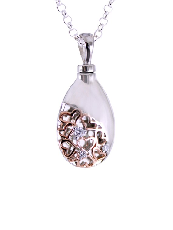 Sterling Silver Teardrop With Rose Gold 