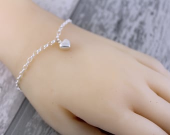 Sterling Silver Dainty Heart Cremation Memorial Keepsake Urn Bracelet, Bereavement Jewelry, Funeral Cremation Ash Bracelet