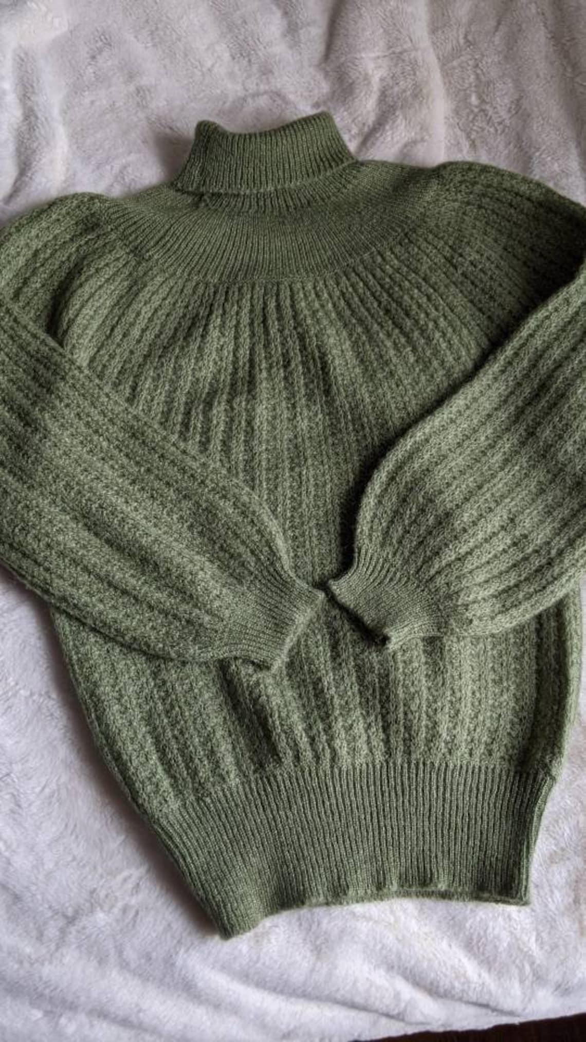 Beautiful sage green knit sweater Etsy