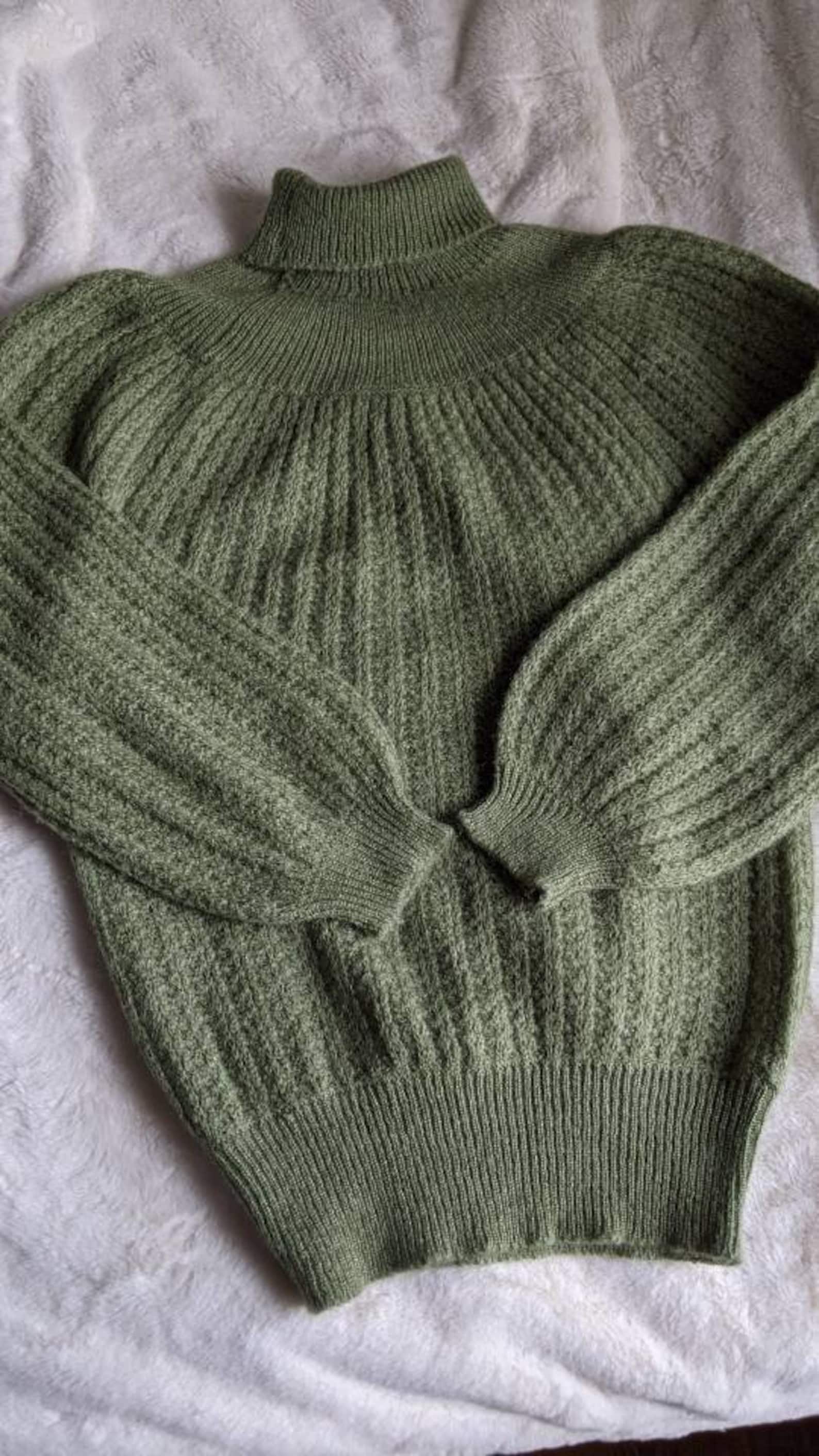 Beautiful sage green knit sweater Etsy