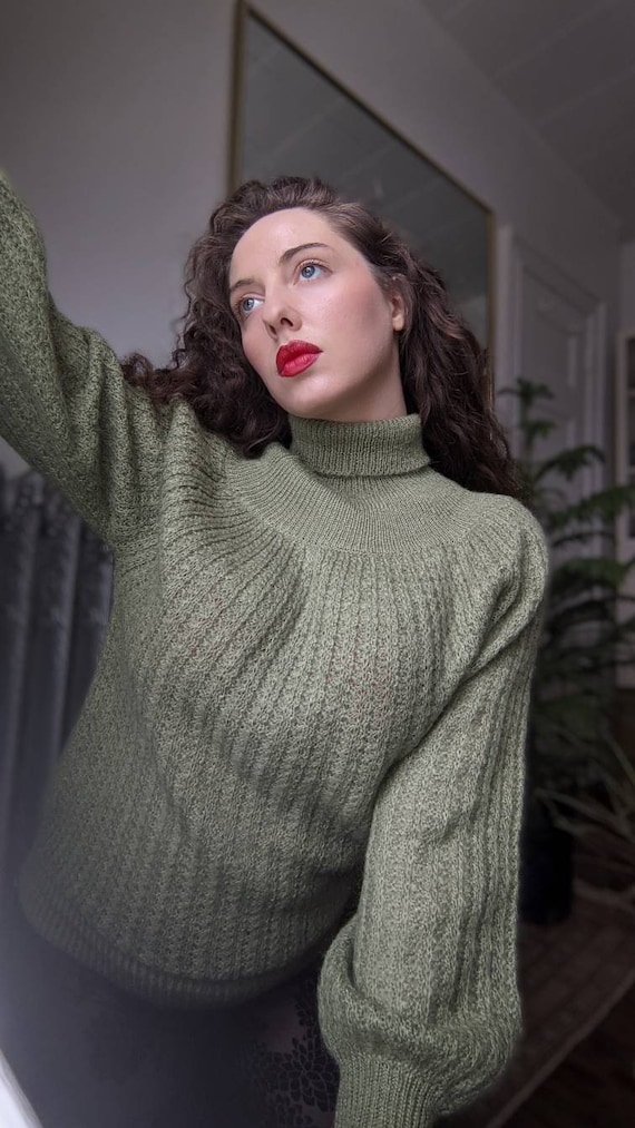 beautiful sage green knit sweater