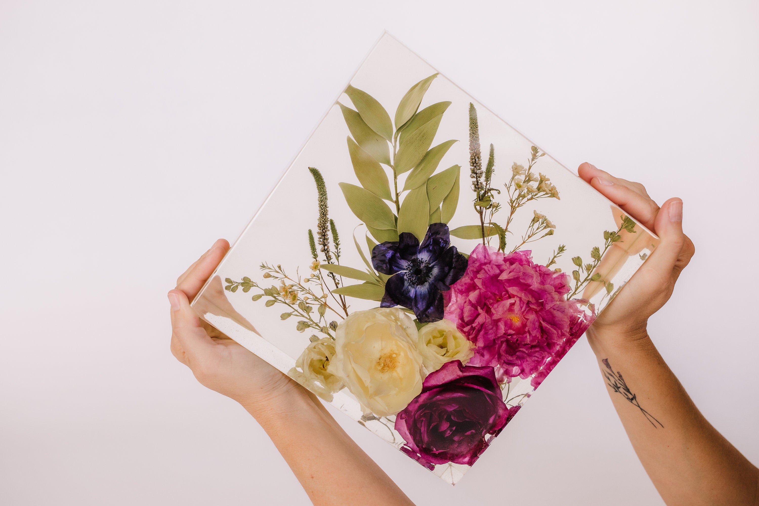 Wedding Bouquet Preservation 10x10 Floral Block Resin Floral Etsy