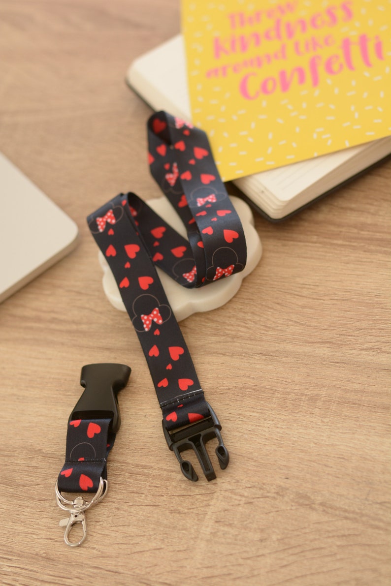 Minnie Lanyard Cute lanyards for keys Disney lanyards Nurse Lanyard Minnie lanyard Lanyard with id holder Small Gift