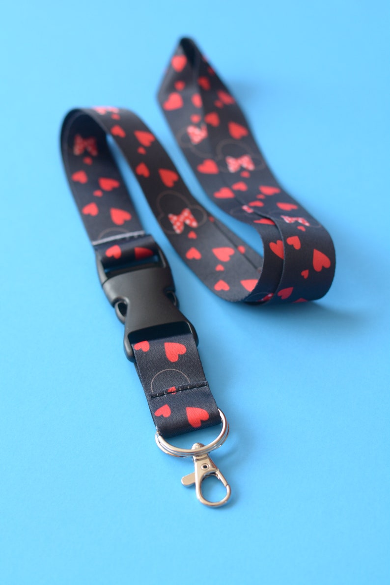 Minnie Lanyard Cute lanyards for keys Disney lanyards Nurse Lanyard Minnie lanyard Lanyard with id holder Small Gift