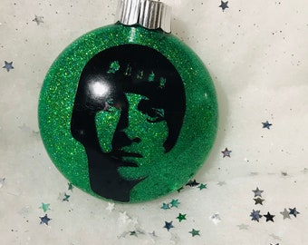 Rapper-Inspired Glitter Christmas Ornament, Hip Hop, Rap, Shady, Tupac
