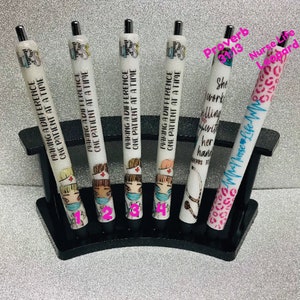 Nurse Glitter Gel Pens, Resin Pen, Vinyl Wrapped, Inkjoy