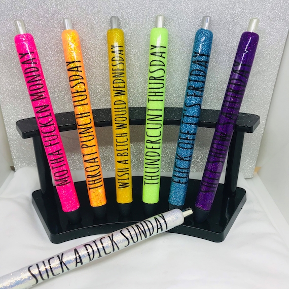 Swear Days of the Week Glitter Pen Inkjoyresin Pensassysarcastic