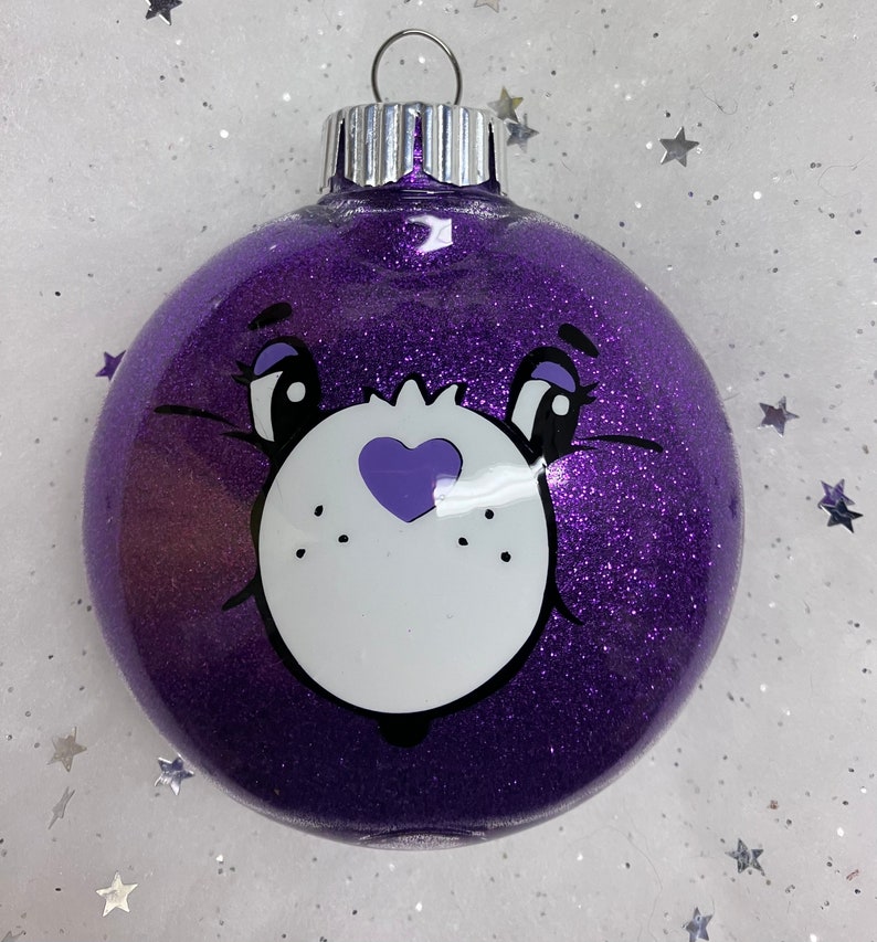Bear Glitter Ornament Purple-Harmony