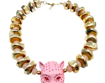 Statement Leopard Necklace A587