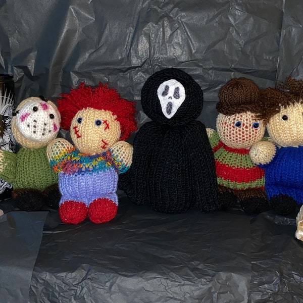 Horror character knitted soft toys