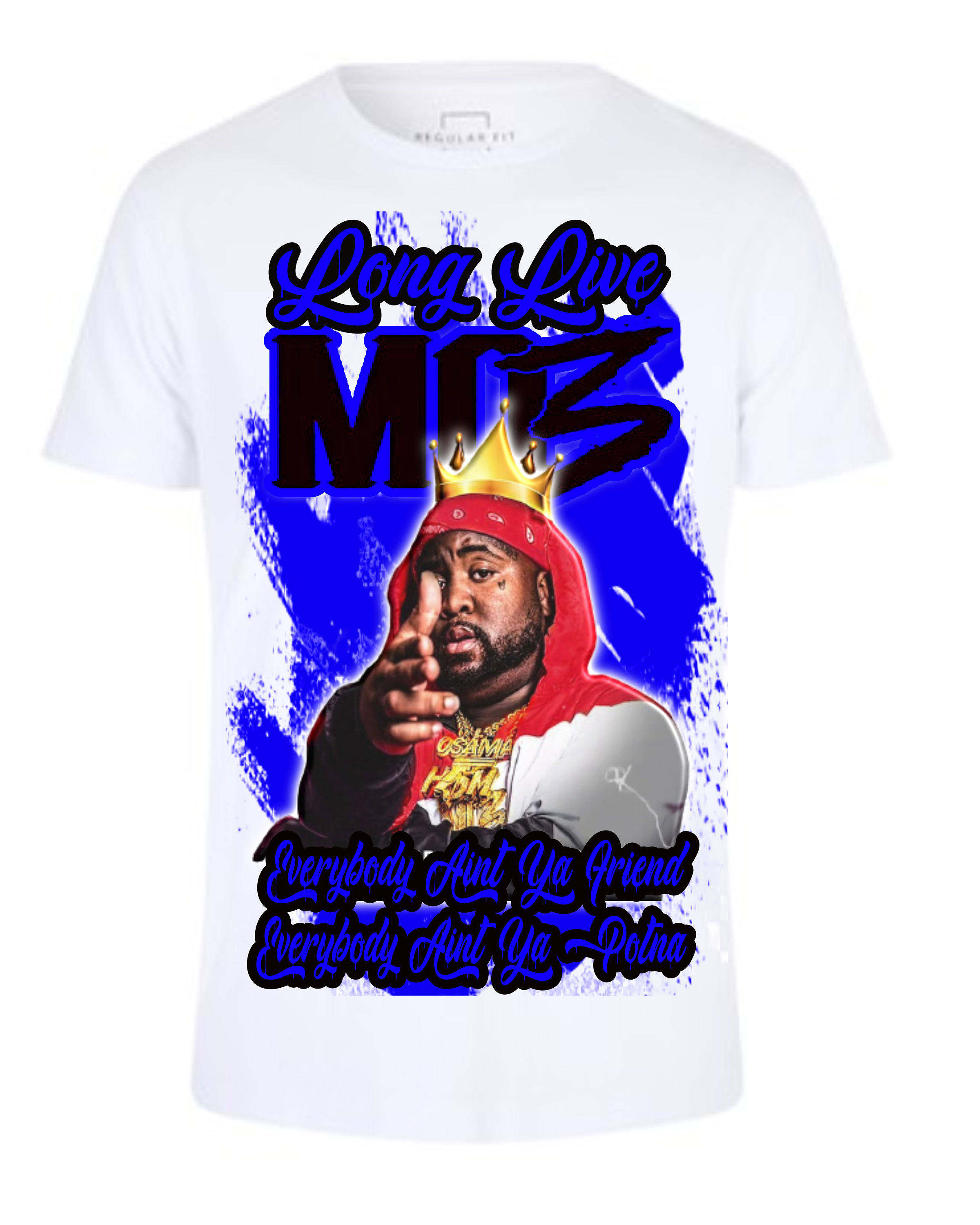 Long Live MO3 Shirt Crpwn Blue, Mo3 Rapper T-shirt