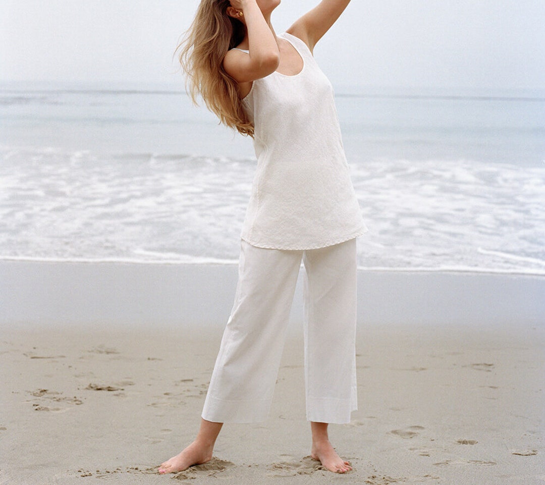 Linen Tunic Made in USA Scoop Neckline Loose Fit Linen Etsy