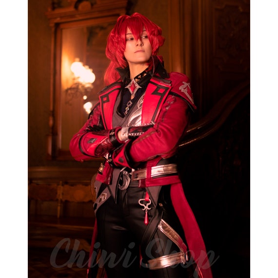 Diluc Red Dead of Night Genshin Cosplay Costume. Custom order