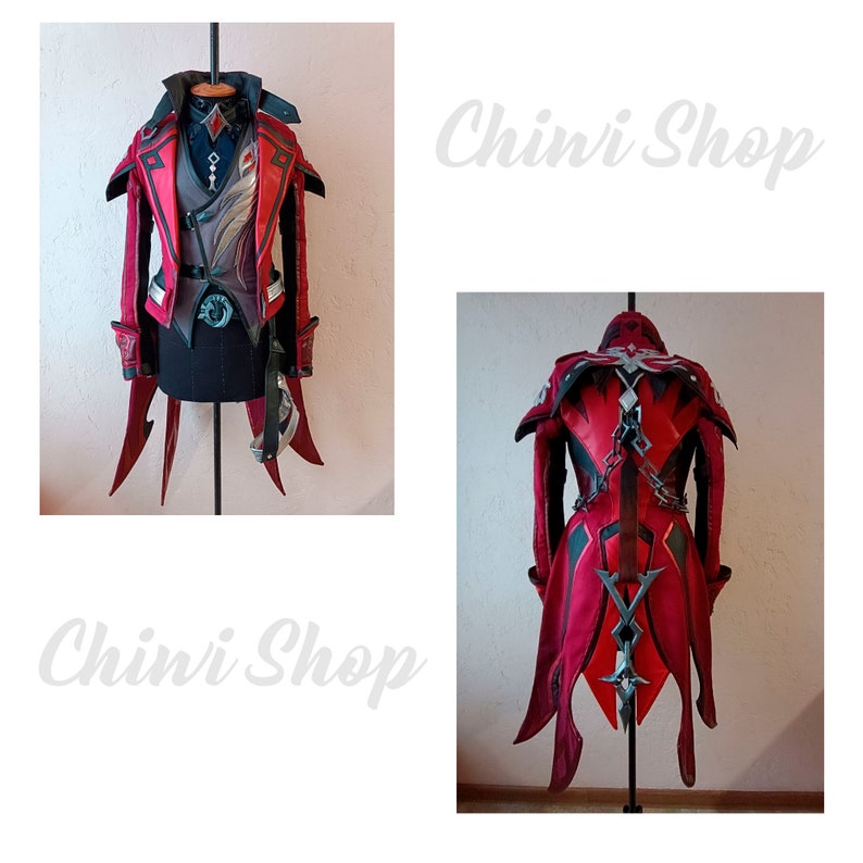 Diluc Red Dead of Night Genshin Cosplay Costume. Custom order image 3