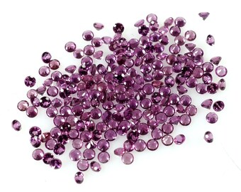 Rhodolite Garnet Round Shape Brilliant Cut,Garnet Loose Gemstone For Jewelry Making, Purple Color Round Rhodolite Cut Calibrated Size 2x2 mm