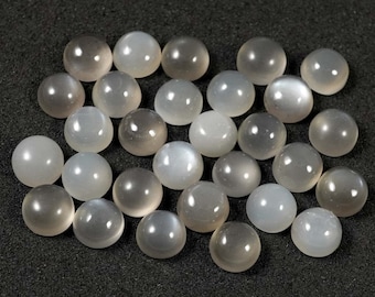 6mm Gray Moonstone Cabochon Round Gemstone, GRAY MOONSTONE Round Cabochon Moonstone Cabochon AAA Quality Perfect for Jewelry Making