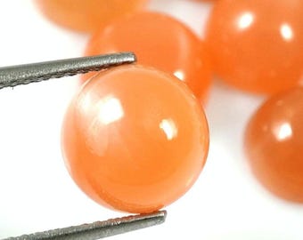 9mm Peach Moonstone Rose cut Round Gemstone, Peach Moonstone Round Rose cut flat gemstone, Peach Moonstone Cabochon Rose cut Round