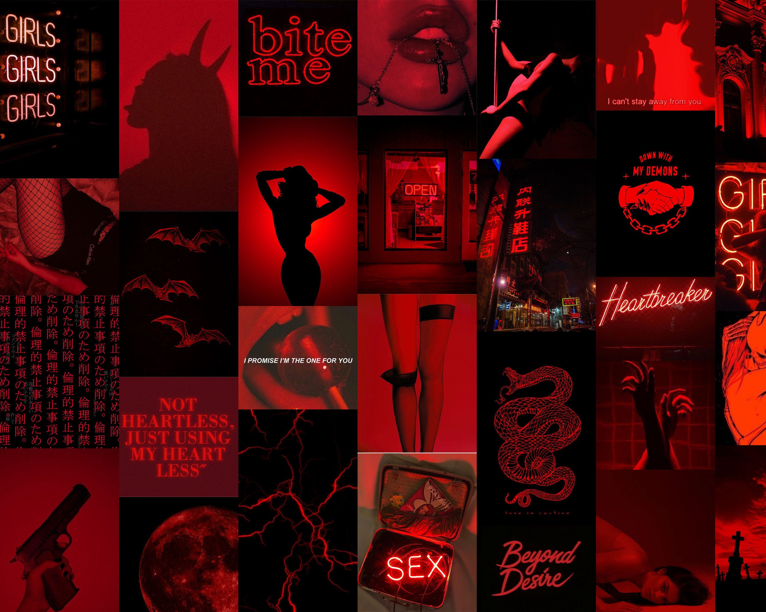 Red Danger Wall Collage Kit 50 Images Etsy Red Danger Wall Collage Kit 50 Images Etsy