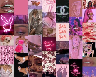 PINK CUTIE Digital Wall Collage Kit (51 Images)
