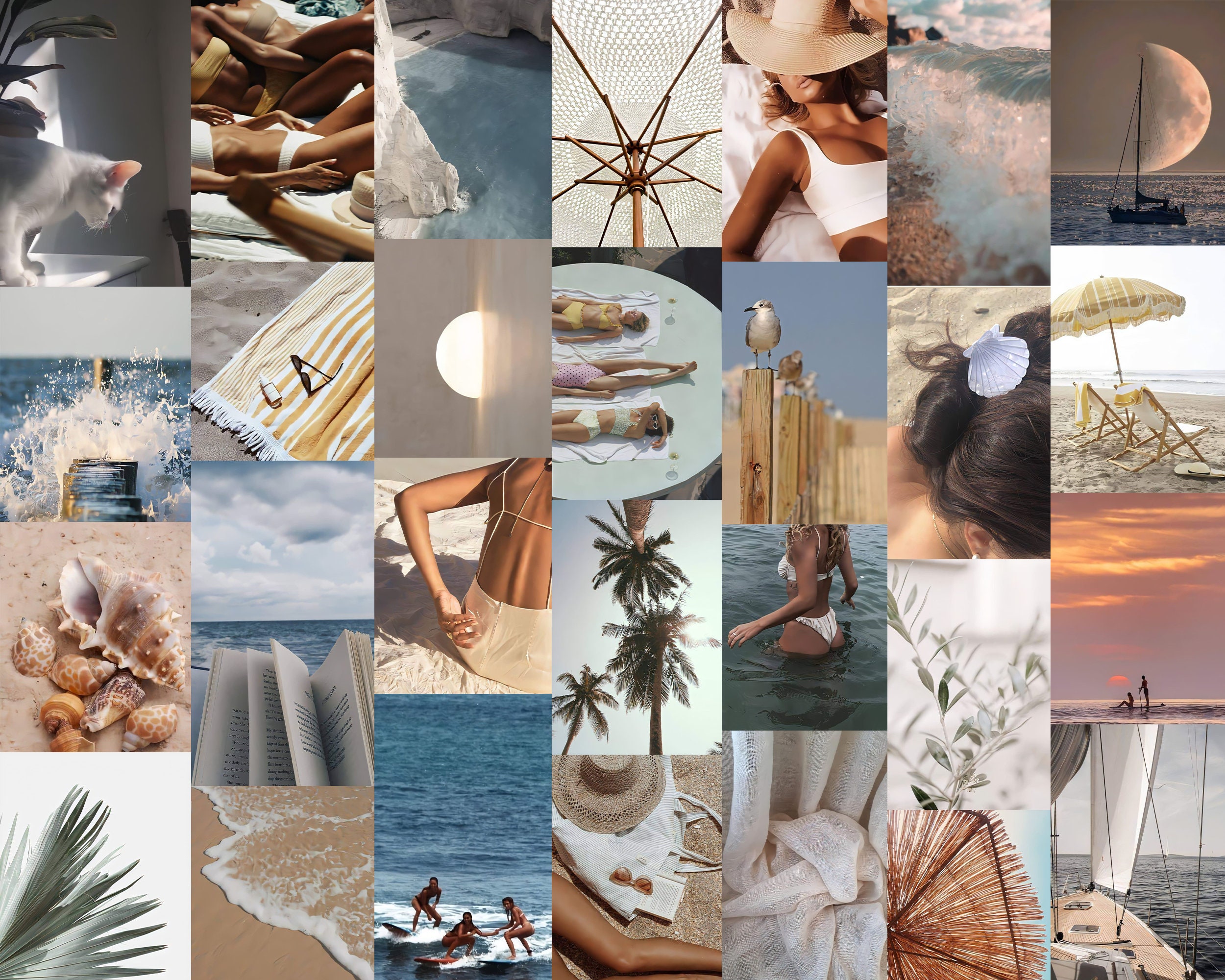 BEACH AESTHETIC PRINTED Wall Collage Kit 45 Images Etsy