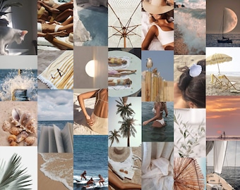 KIT DE COLLAGE DE PARED BEACH AESTHETIC (50)