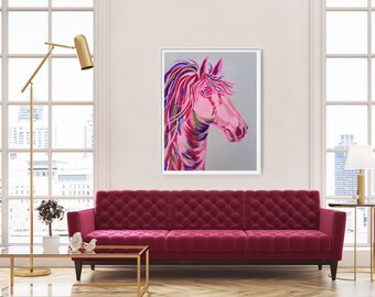 Print - 'Candyfloss' - Colourful Horse Collection - Giclee Art Print