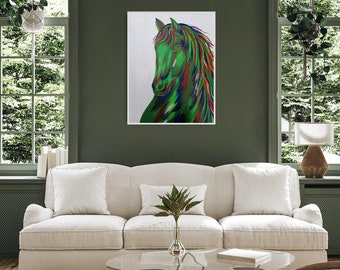 Print - 'Forest' - Colourful Horse Collection - Giclee Art Print