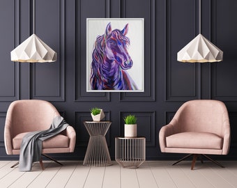 Print - 'Wisteria' - Colourful Horse Collection - Giclee Art Print