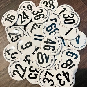 Magnetic Contestant Numbers for Pageants, Contests, Athletic ...