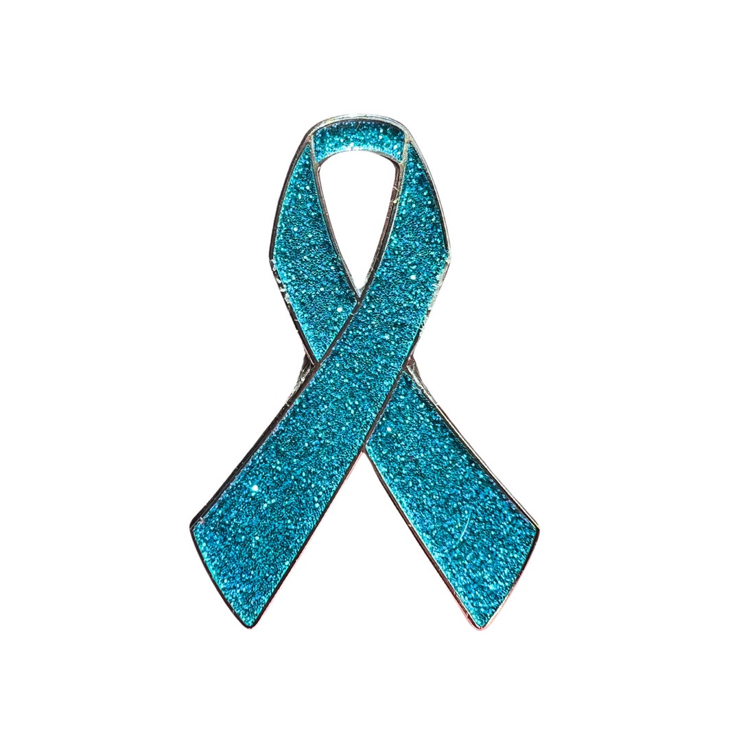 Pageant Button Ribbon Teal Glitter Ribbon Awareness Magnet: Magnetic Fashion Accessory ...